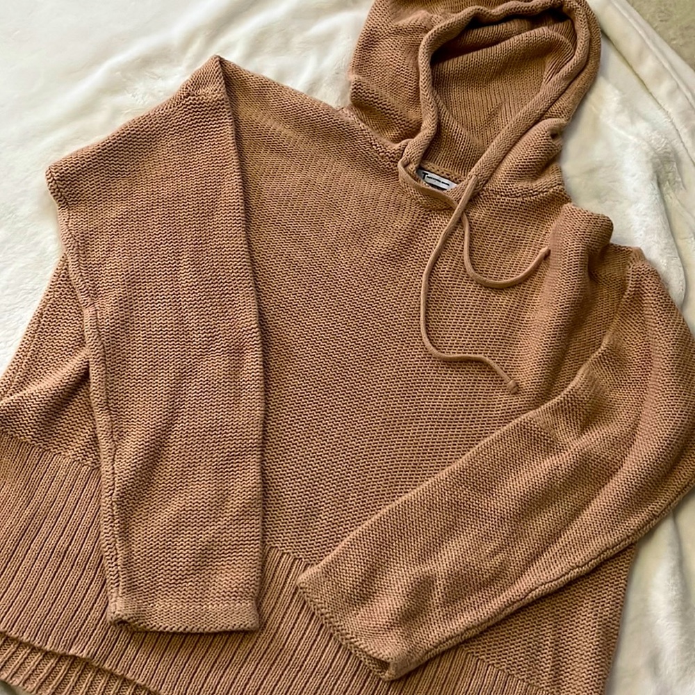 Alexander Wang knit hoodie in camel